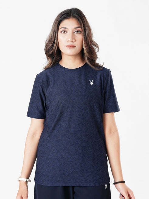 Vita Loose Fit Long Top in Blue Texture